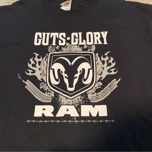 Dodge Ram Tee Shirt, Guts &Glory Size Large,Black NWOT
